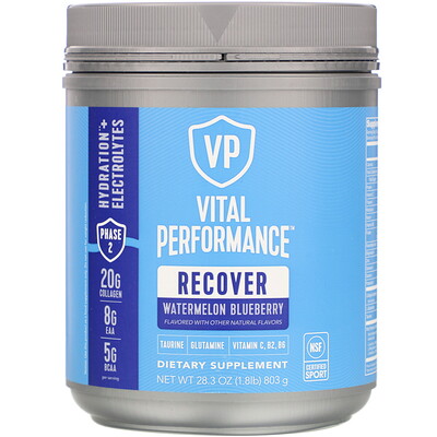 Vital Proteins Vital Performance, Recover, Watermelon Blueberry, 28.3 oz (803 g)