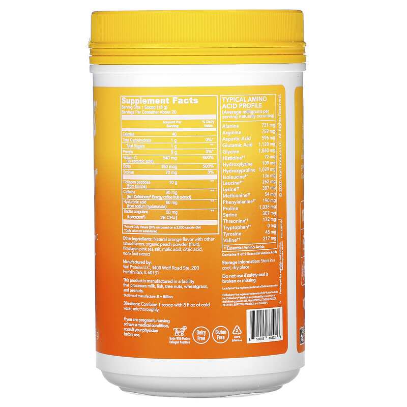 Vital Proteins, Morning Get Up & Glow, Orange , 9.3 oz (265 g) iHerb