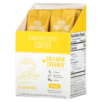 

Vital Proteins Crystallized Coffee + Collagen Creamer Vanilla 7 Packets 0.56 oz (16 g) Each