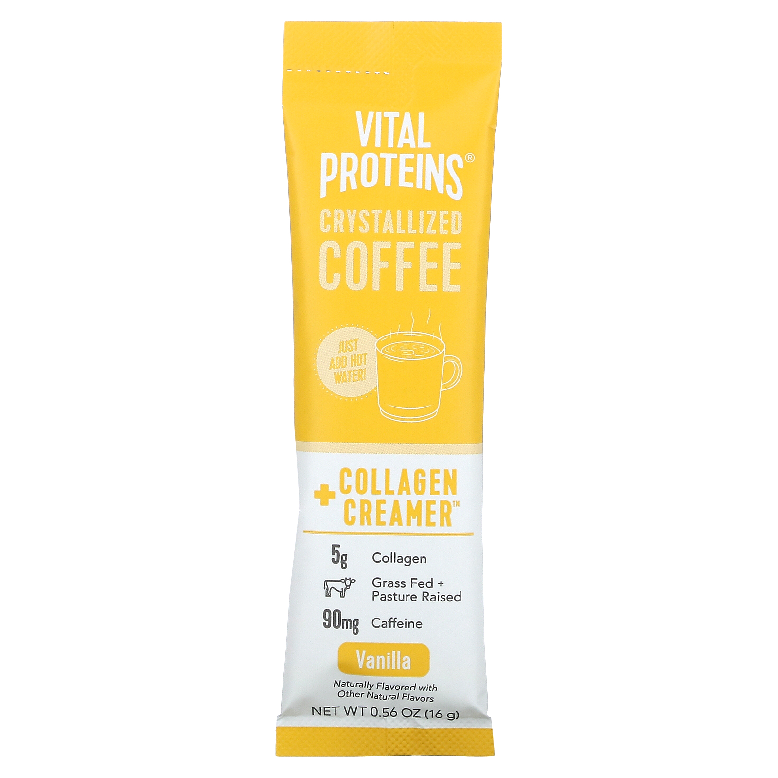 Vital Proteins Crystallized Coffee Collagen Creamer Vanilla 7 Packets 056 Oz 16 G Each