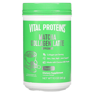 Vital Proteins Матча латте с коллагеном, ваниль, 265 г (9,3 унции)