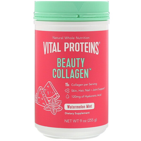 Vital Proteins‏, Beauty Collagen, אבטיח ומנטה, 255 גרם (9 אונקיות)
