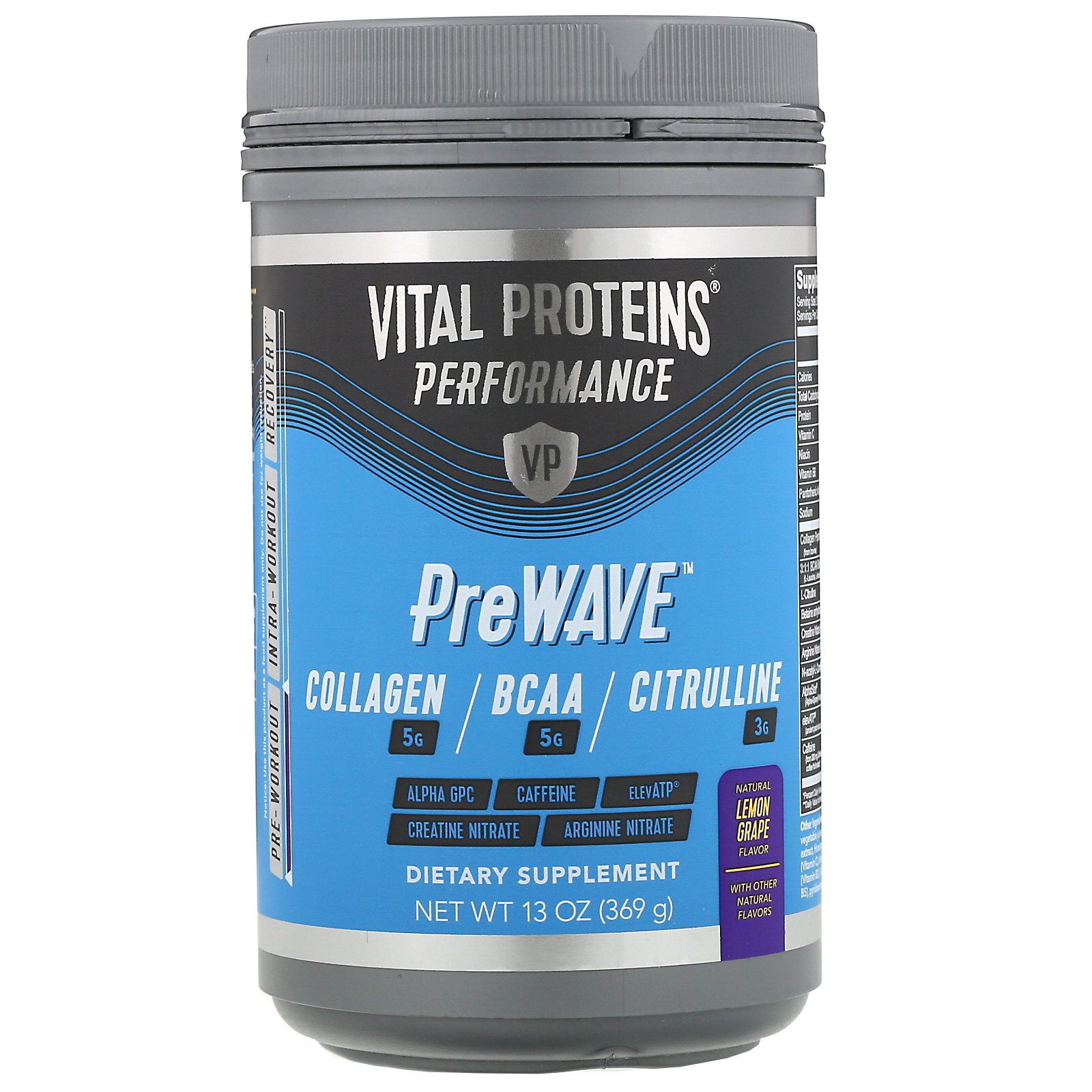 Vital Proteins, Performance, PreWave, Natural Lemon Grape, 13 oz (369 g ...