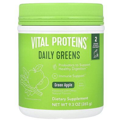 Vital Proteins  Daily Greens  Green Apple  9.3 oz (265 g)