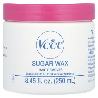 Veet, Removedor de vello con cera de azúcar, Aceites esenciales y vainilla floral, 14 piezas