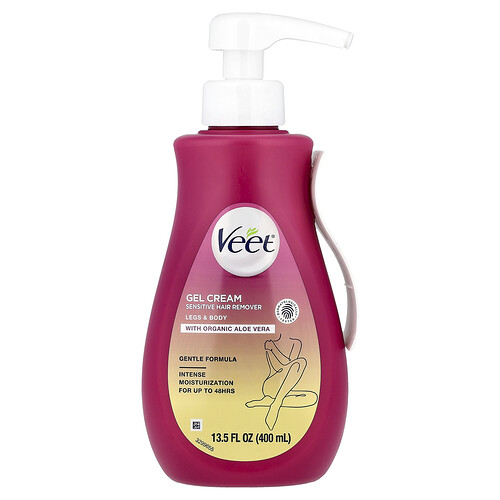 Veet Gel Cream Hair Remover, Sensitive, Aloe & Violet Blossom Fresh Smell, 13.5 fl oz (400 ml)
