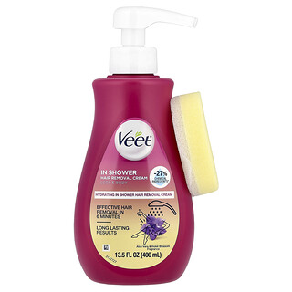 Veet, крем для душу й видалення волосся, алое вера й квітки фіалки, 400 мл (13,5 рідк. унції)