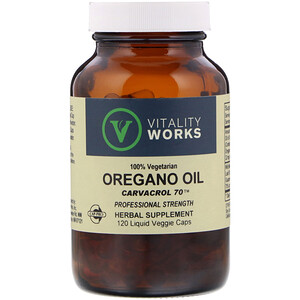 Отзывы о Виталити Воркс, Oregano Oil, Carvacrol 70, 120 Liquid Veggie Caps