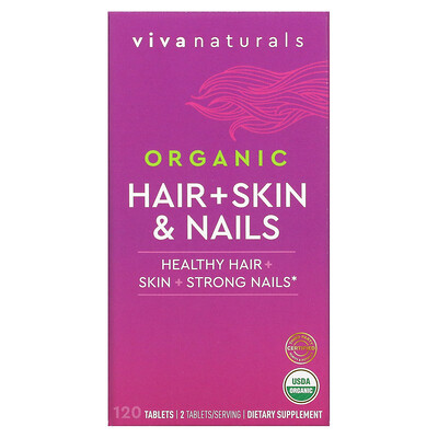 

Viva Naturals Organic Hair + Skin & Nails 120 Tablets