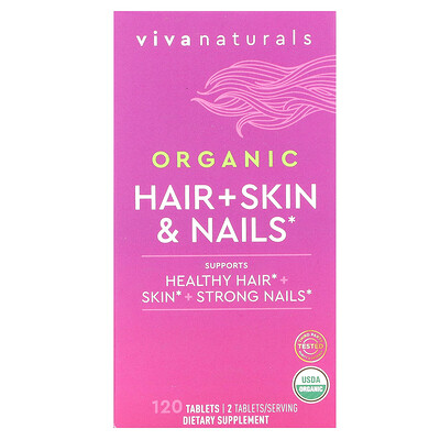 Viva Naturals  Organic Hair + Skin & Nails  120 Tablets