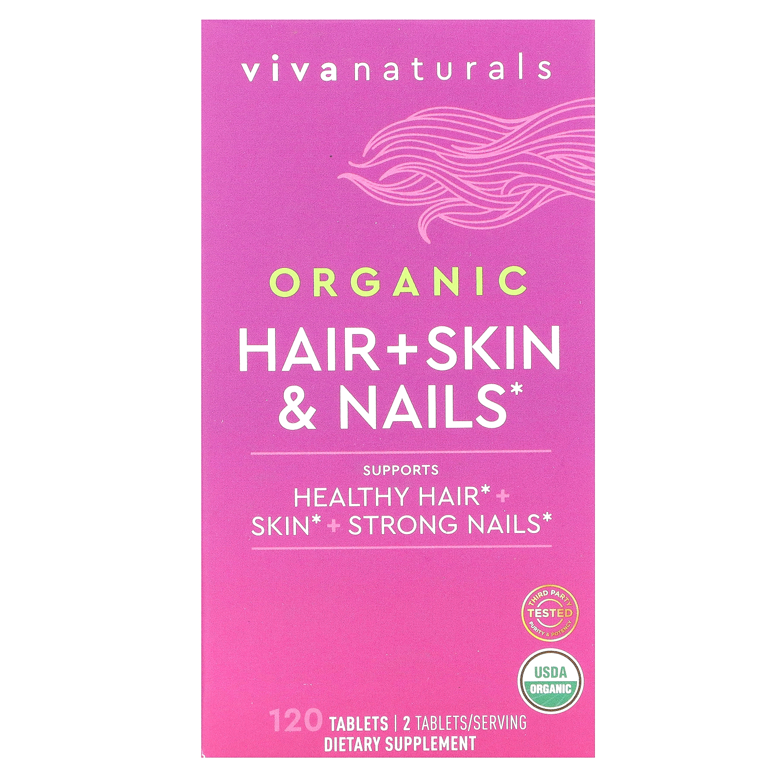 Organic Hair + Skin - Nails, 120 Tablets