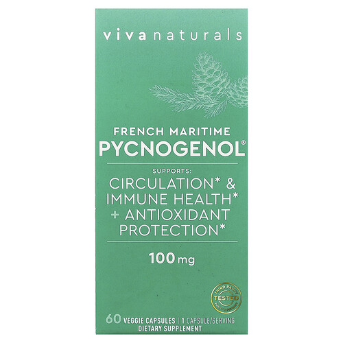 Viva Naturals French Maritime Pycnogenol®, 100 mg, 60 Veggie Capsules