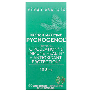 Viva Naturals‏, French Maritime Pycnogenol®‎, ‏100 מ"ג, 60 כמוסות צמחיות