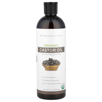 Viva Naturals  Organic Castor Oil  16 fl oz (473 ml)