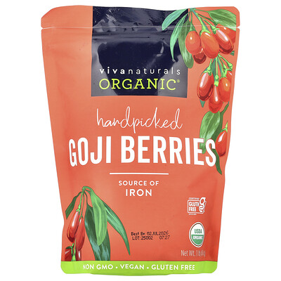 Viva Naturals  Organic Handpicked Goji Berries  1 lb (454 g)