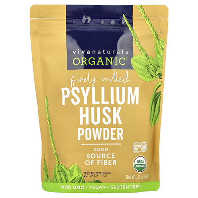 Viva Naturals  Organic Psyllium Husk Powder  24 oz (680 g)