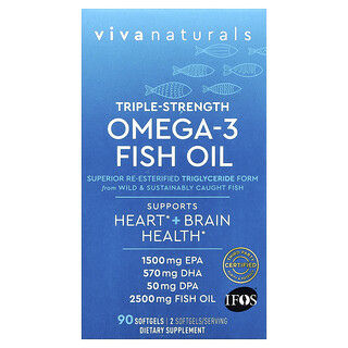 Viva Naturals, Omega-3 Fish Oil, Triple Strength, 2,500 mg, 90 Softgels