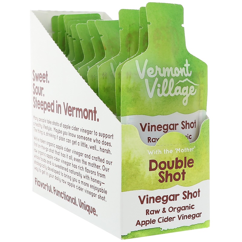 Vermont Village, Organic, Apple Cider Vinegar Shot, Double Shot, 12