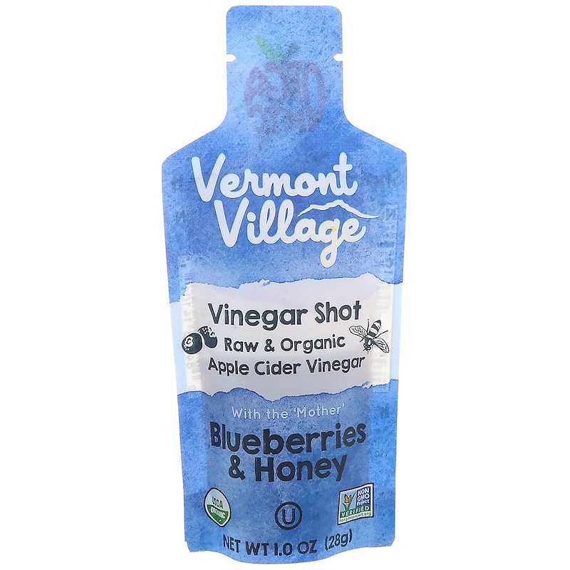 Vermont Village, Organic, Apple Cider Vinegar Shot, Blueberries & Honey
