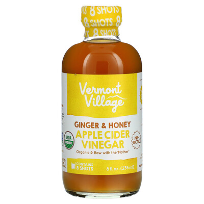 Vermont Village Яблочный уксус, имбирь и мед, 236 мл (8 жидк. Унций)
