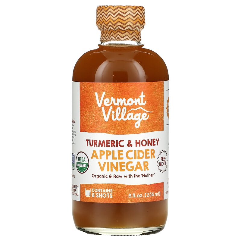 Vermont Village Apple Cider Vinegar Turmeric And Honey 8 Fl Oz 236 Ml 0972