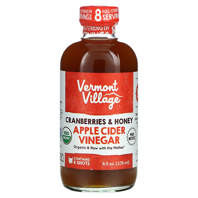 Vermont Village Яблочный уксус, клюква и мед, 236 мл (8 жидк. Унций)