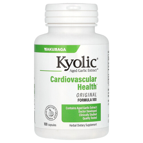 Kyolic Aged Garlic Extract, Cardiovascular, Original Formula 100, 100 Capsules (300 mg per Capsule)