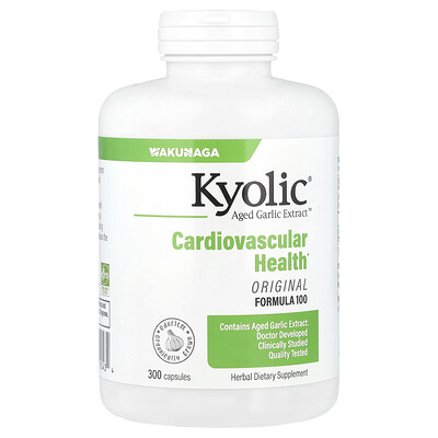 Kyolic  Aged Garlic Extract™  Cardiovascular Health  Original Formula 100  600 mg  300 Capsules (300 mg Per Capsule)