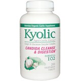 Kyolic, Формула 102, выдержанный экстракт чеснока, очищение от кандиды и улучшение пищеварения, 200 вегетарианских таблеток отзывы