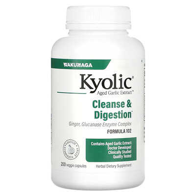 

Kyolic Aged Garlic Extract выдержанный экстракт чеснока для удаления дрожжевого грибка и улучшения пищеварения формула 102 200 вегетарианских капсул