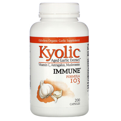 Kyolic Aged Garlic Extract выдержанный экстракт чеснока для иммунитета формула 103 200 капсул
