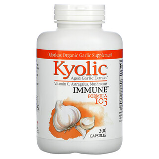 Kyolic, Extrato de Alho Envelhecido, Imune, Fórmula 103, 300 Cápsulas
