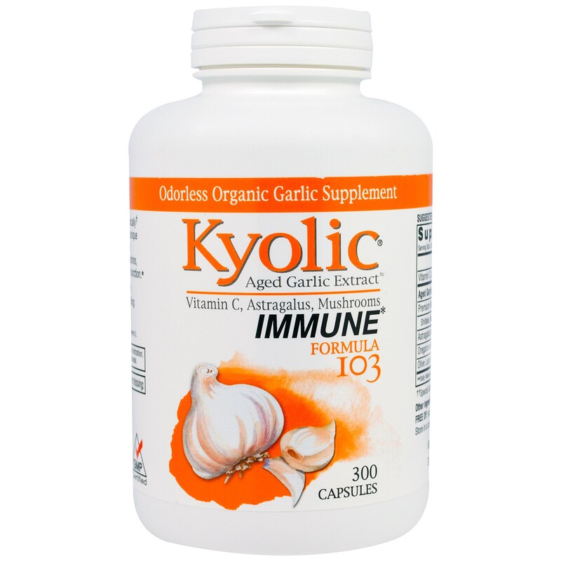 Kyolic, Aged Garlic Extract, Immune, Formula 103, 300 Capsules iHerb