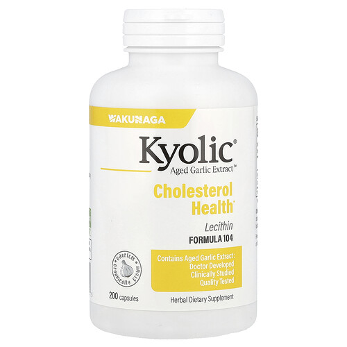 Kyolic Aged Garlic Extract™, Cholesterol Health, Formula 104, 200 Capsules