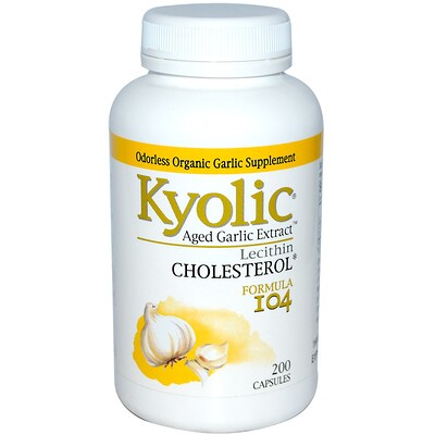 Kyolic Выдержанный экстракт чеснока с лецитином, 200 капсул