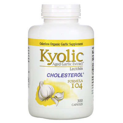 Kyolic Aged Garlic Extract экстракт чеснока с лецитином формула для снижения уровня холестерина 104 300 капсул