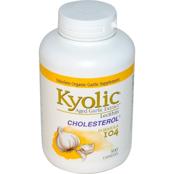 Kyolic, Gealterter Knoblauch Extrakt mit Lecithin, Cholesterin Formel 104, 300 Kapseln