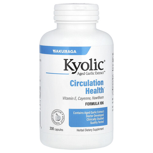 Kyolic Aged Garlic Extract, Circulation Health, Formula 106, 200 Capsules