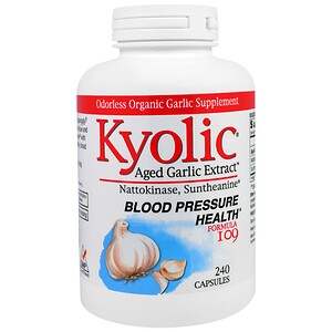 Wakunaga - Kyolic, Состав №109 для нормализации артериального давления, 240 капсул