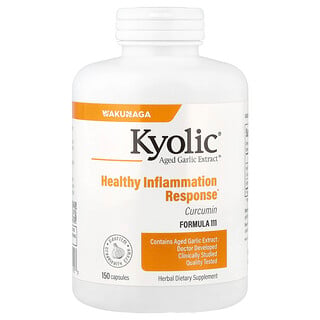 Kyolic, Aged Garlic Extract™, Extracto de ajo maduro, Respuesta saludable a la inflamación, 150 cápsulas