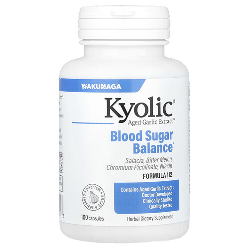 Kyolic Aged Garlic Extract™, Blood Sugar Balance, Formula 112, 100 Capsules