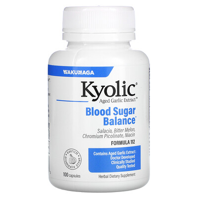 

Kyolic Экстракт выдержанного чеснока, для нормализации баланса сахара в крови, 100 капсул
