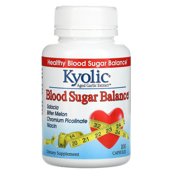 Kyolic, Extrait d'ail vieilli, Balance de sucre dans le sang, 100 Capsules