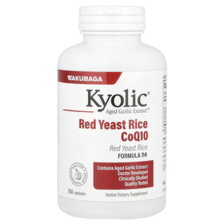 Kyolic® Aged Garlic Extract™ Red Yeast Rice плюс CoQ10, Формула 114, 150 капсули