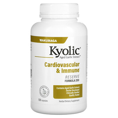 Kyolic Выдержанный экстракт чеснока для сердечно-сосудистой и иммунной систем 120 капсул