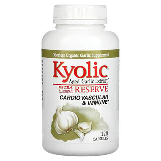 Kyolic, Aged Garlic Extract, Extracto de ajo maduro, Reserva de concentración extra, 120 cápsulas