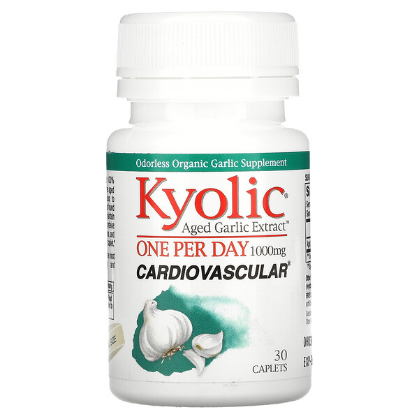 Kyolic, Aged Garlic Extract, One Per Day, Cardiovascular, 1,000 mg, 30 Caplets