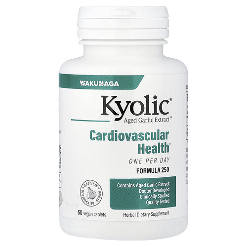 Kyolic Aged Garlic Extract™, Cardiovascular Health, One Per Day, Formula 250, 60 Vegan Caplets (1,000 mg per Capsule)
