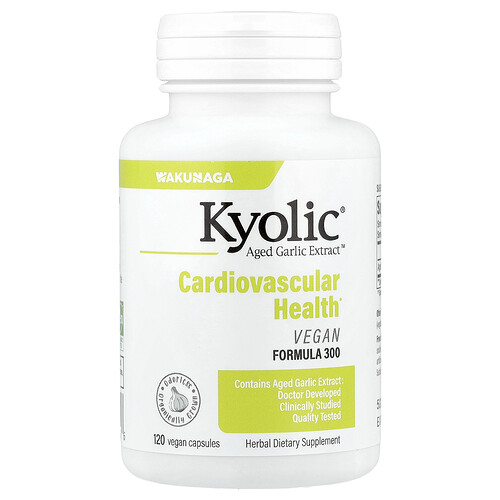Kyolic, Aged Garlic Extract, Extrakt aus gereiftem Knoblauch, Herz-Kreislauf-Gesundheit, vegane Formel 300, 120 vegane Kapseln (300 mg pro Kapsel)