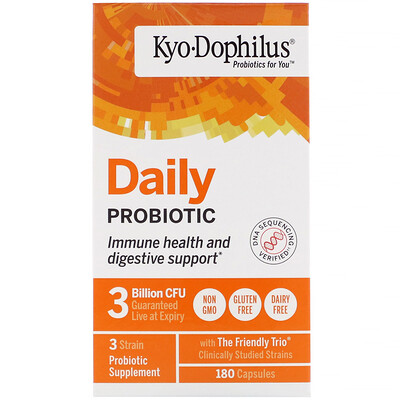 Kyolic Kyo-Dophilus, ежедневный пробиотик, 180 капсул